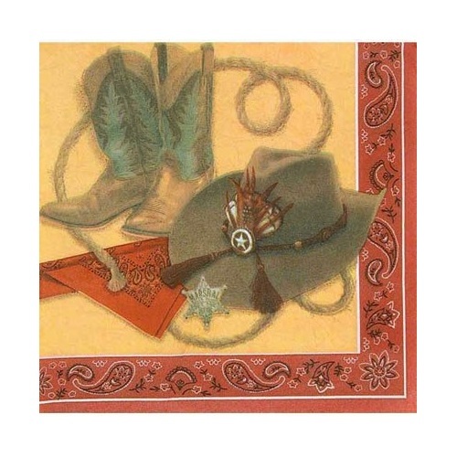 Western Small Napkins / Serviettes (Pack of 16)