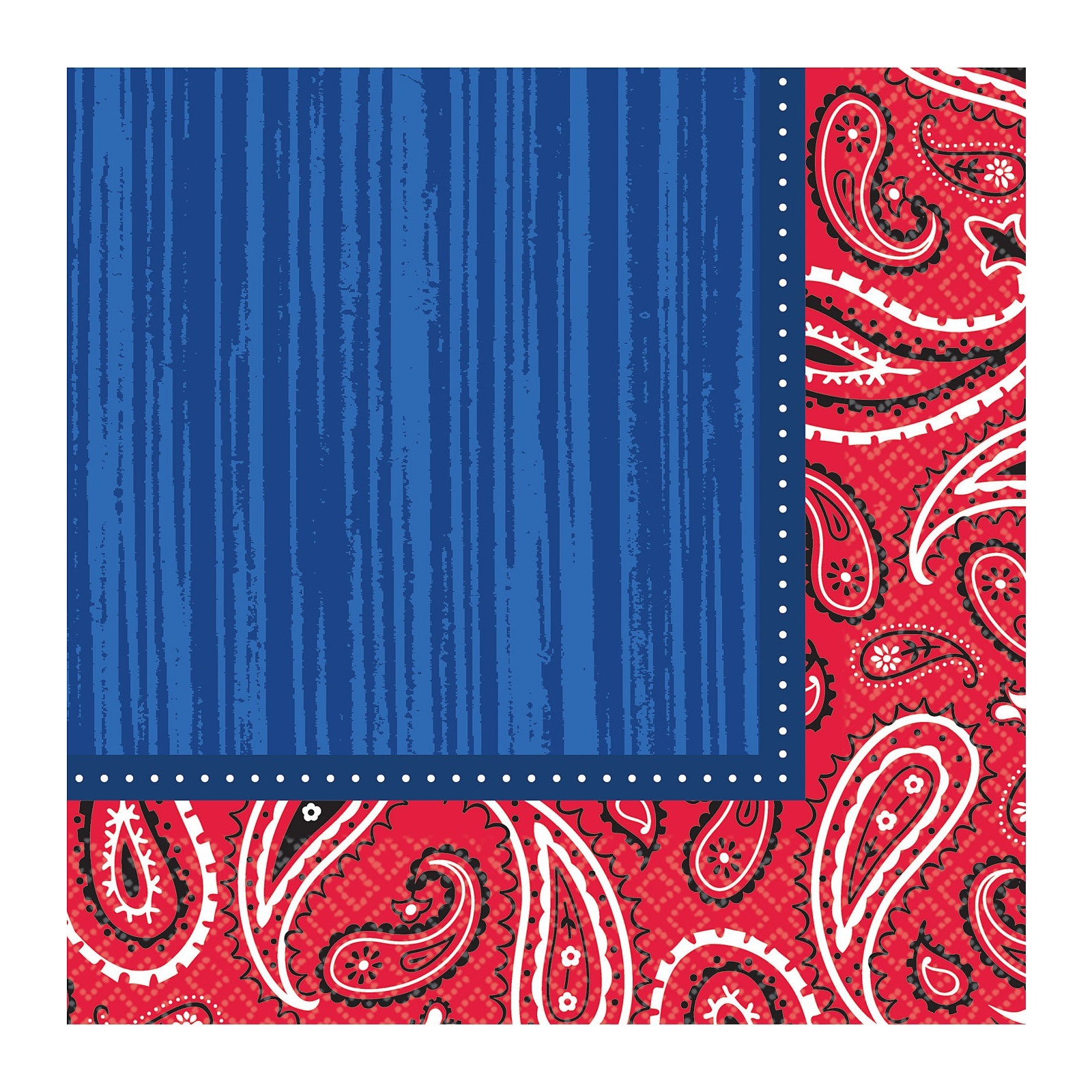 Bandana and Blue Jeans Western Small Napkins / Serviettes (Pack of 16)