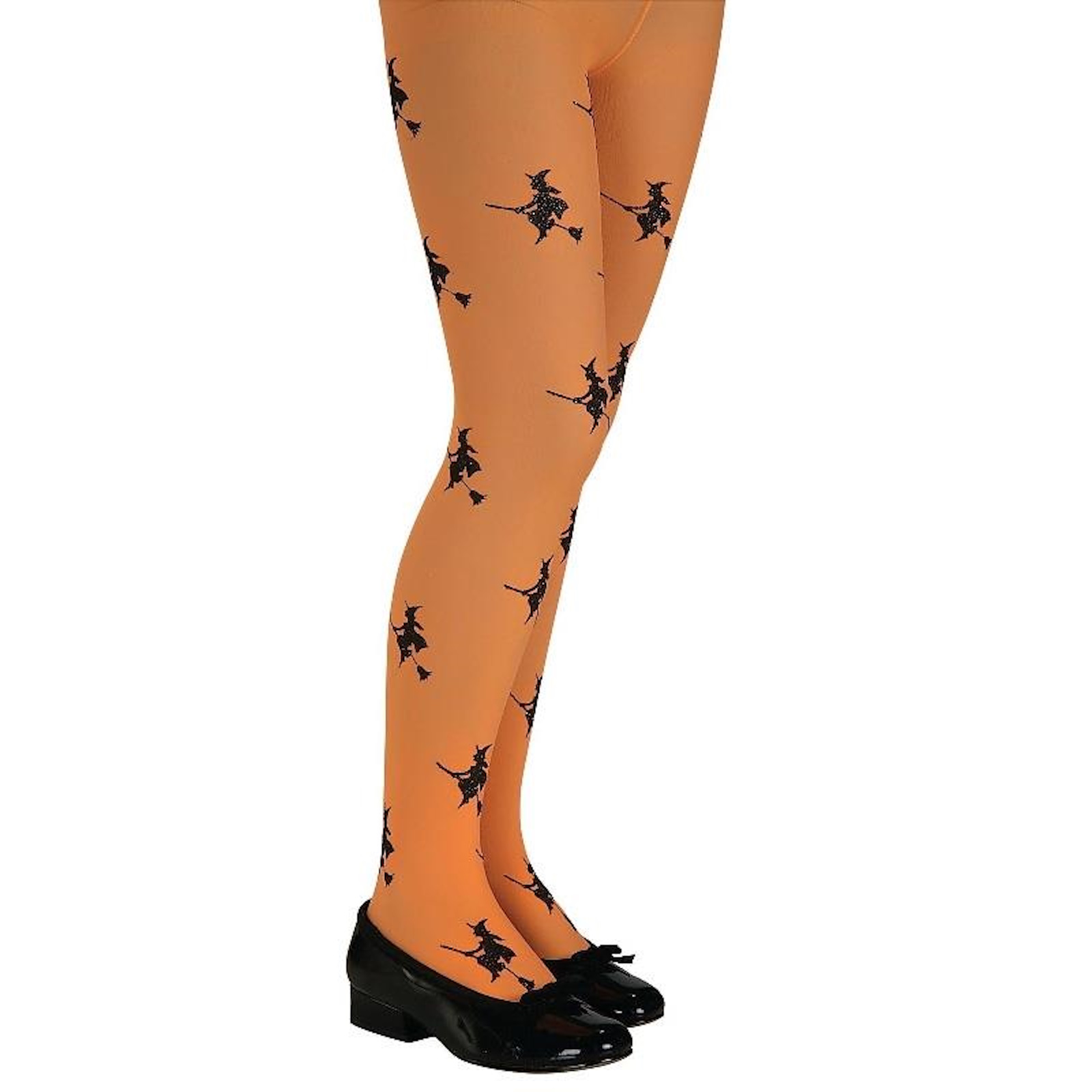 Orange Glitter Witch Tights Child Costume Accessory Small