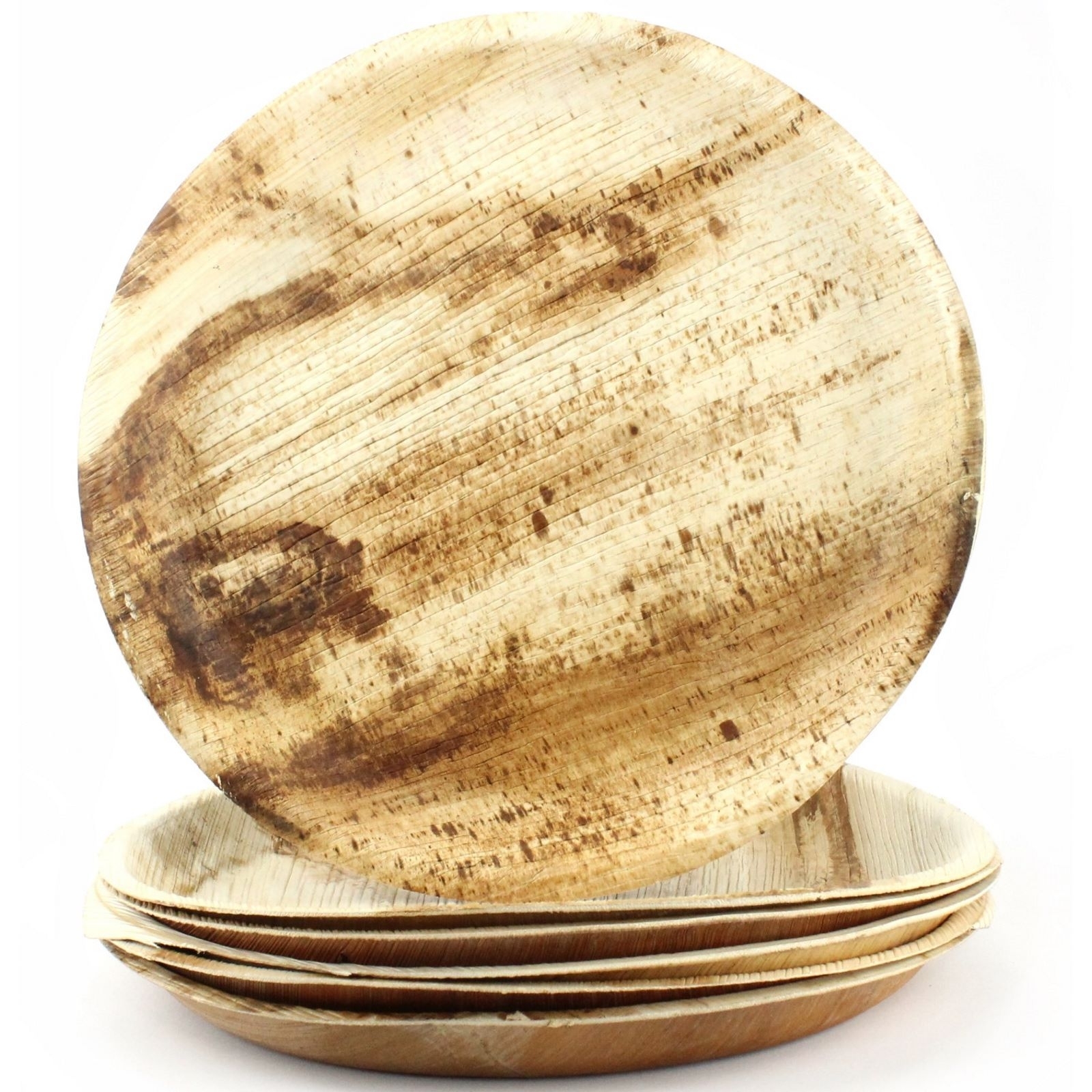 Natural Palm Leaf Large Round Plates (Pack of 6)
